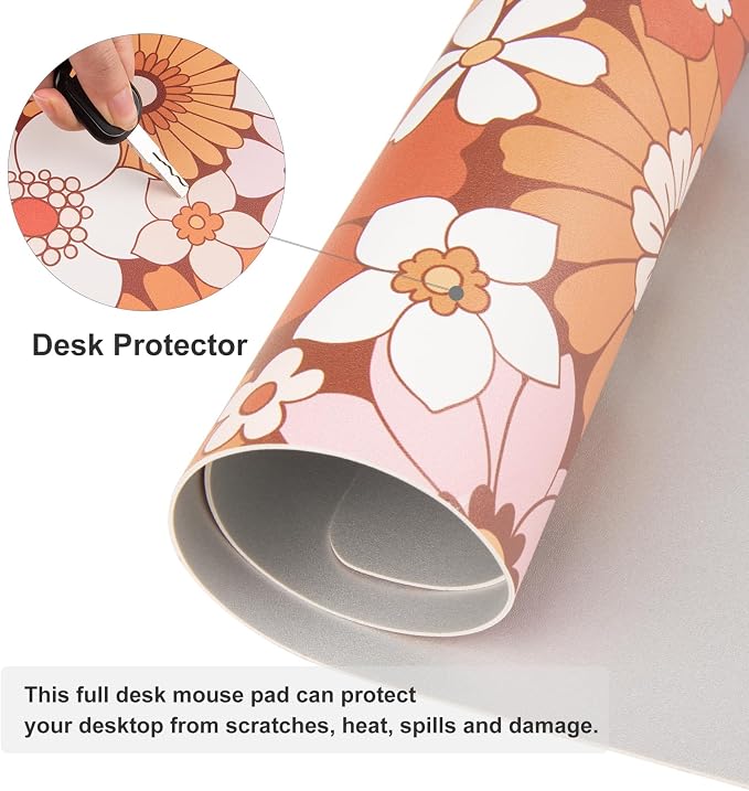 Colorful Star Large Mouse Pad, PU Leather Waterproof Desk Mat, Computer Gaming - Image 4