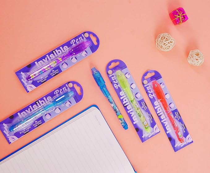 24 Pack Invisible Ink Pen with Purple Light Upgraded Spy Pen Secret Message Magic Markers Children's Day Gift Student Gift from Teacher for Boys Grils Kids Birthday Party Favor-DeskLoop Office