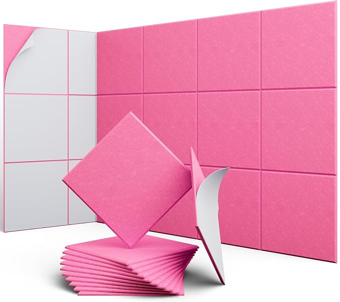 UNECHO 12 Pack 12" X 12" X 0.4" Acoustic Panels by UNECHOACOUSTIC