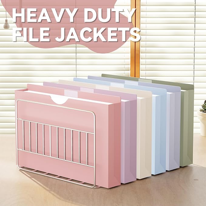 Plastic 2 Inch Manila File Jackets, Legal Size, 12 Pack Manilla Pocket Folders - Image 5