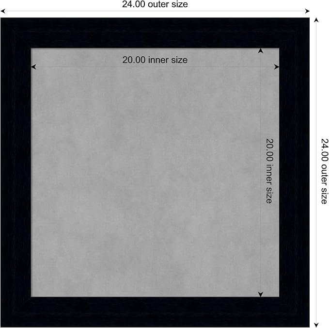Amanti Art Black Framed Magnetic Board 24x24 Medium Vision Board - Image 3