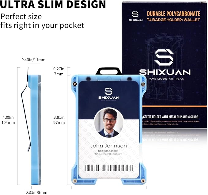 ID Badge Holder with Retractable Clip, Credit Card Holder, Keychain Wallet - Image 4