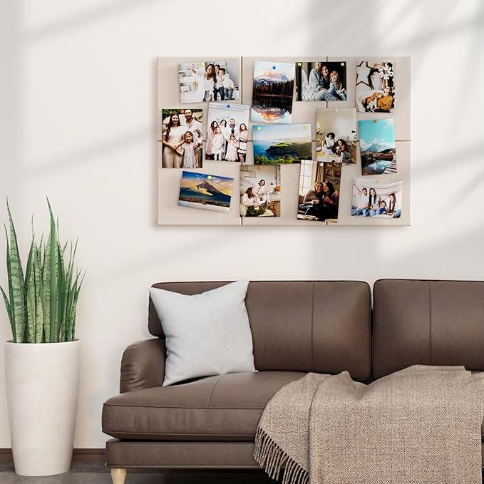 MaxGear Felt Bulletin Board 36" x 24", Light Tan Felt Wall Tiles Push Pins | - Image 6