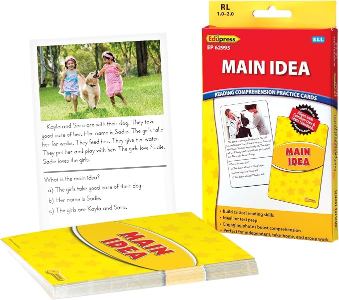 Edupress Reading Comprehension Practice Cards, Main Idea by TeacherCreatedResourcesOS