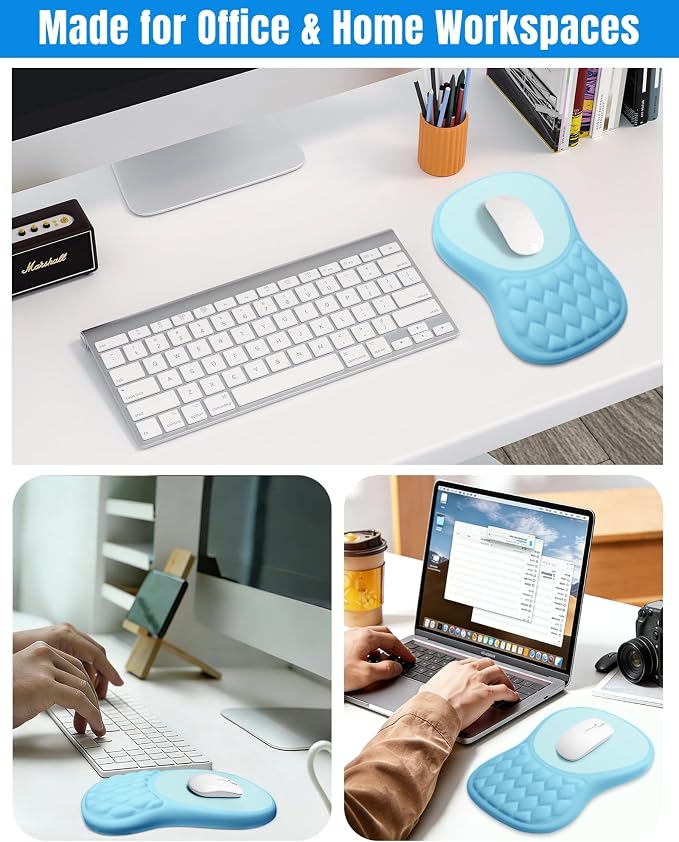 Ergonomic Mouse Pad with Wrist Rest, Slope Design Memory Foam Support, Smooth - Image 6