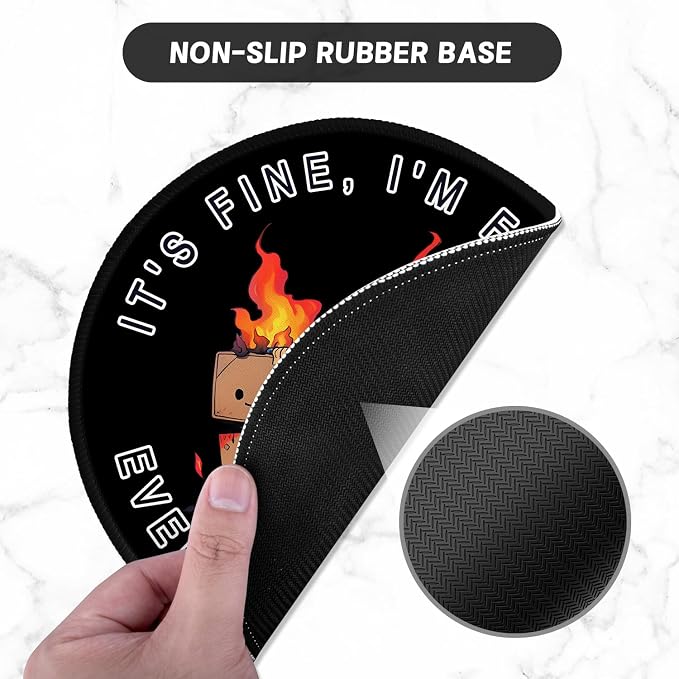 ITNRSIIET Round Mouse Pad with Stitched Edge Premium-Textured Waterproof - Image 3