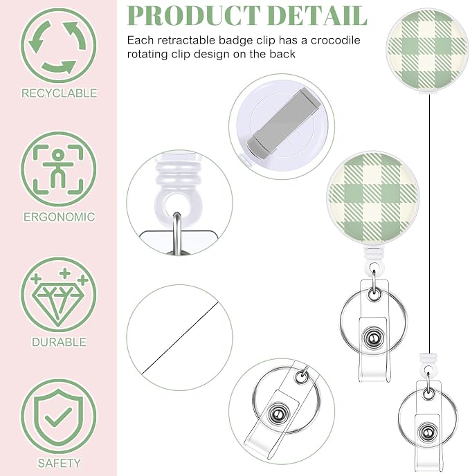 3 Set Badge Holder Retractable Reel Stripes ID Badge Holders - Image 3