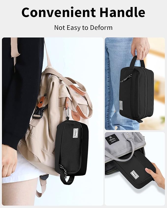 Sooez Big Capacity Pencil Case, Upgraded Canvas Pencil Pouch Large Pencil Bag Organizer, Separate Compartments Easy Grip Handle, Aesthetic Supply for School Teens Adults, Pink Pen Case-DeskLoop Office