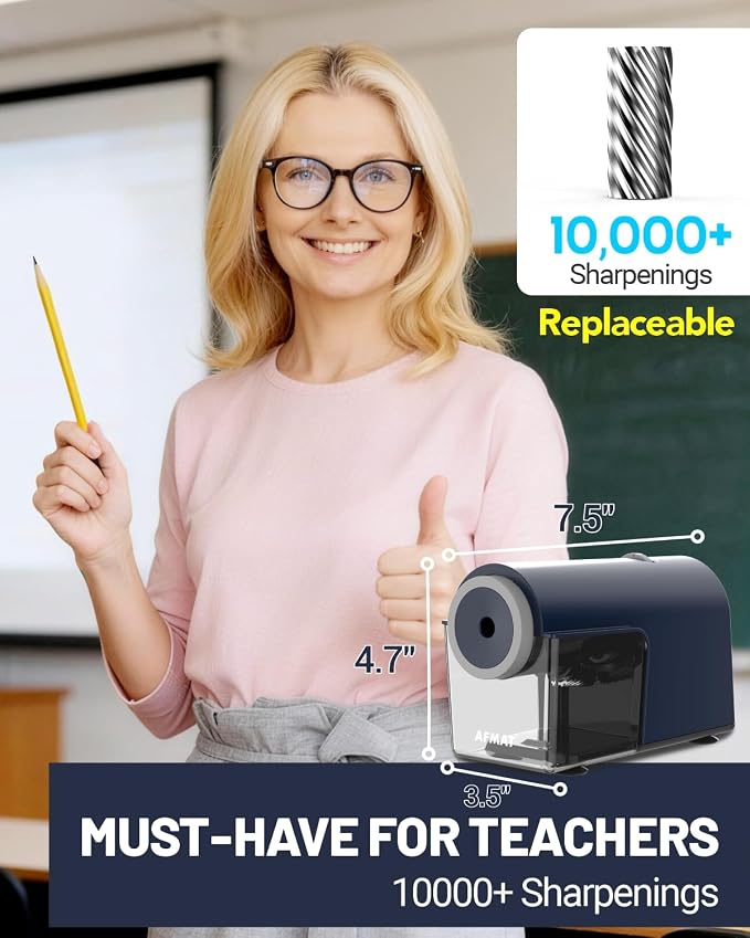 AFMAT Electric Pencil Sharpener, Fully Automatic Pencil Sharpener - Image 6
