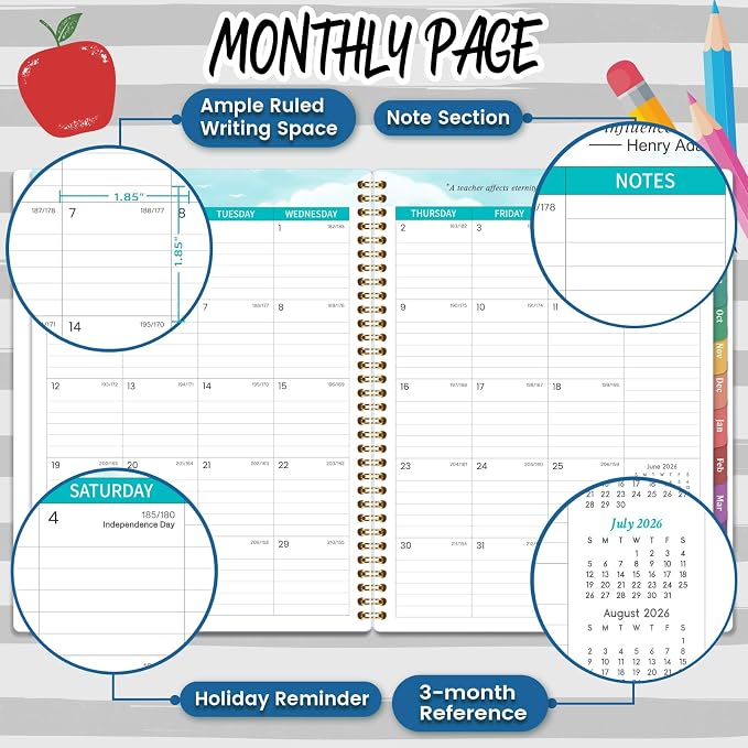 2026-2027 Teacher Planner, Lesson Planner 2026-2027, 8.5" x 11" | July 2026 - Image 3