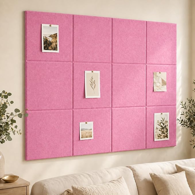 Felt Bulletin Board Tiles, Cork Board Alternative, 48 x 36 in | 0.35 in modular by CreateYourIdealSpace