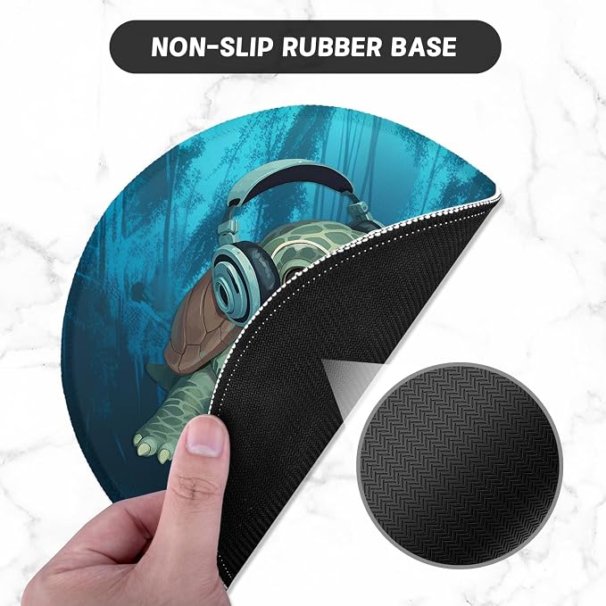 ITNRSIIET Round Mouse Pad with Stitched Edge Premium-Textured Waterproof - Image 3