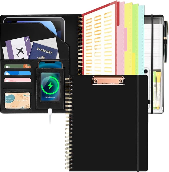 Ospelelf Clipboard with Storage Spiral Clipboard Folio by OspelelfOfficeSupplies
