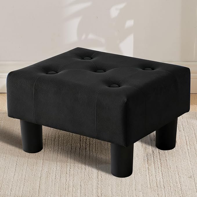 Small Foot Stool Ottoman, Velvet Footstool Ottoman Foot Rest by FIMIVIBI
