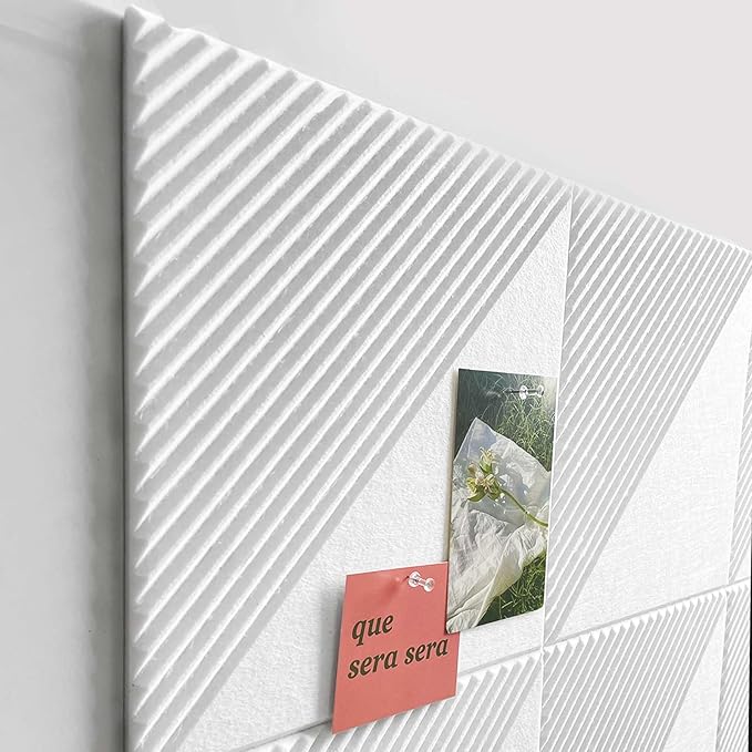 Large Cork Board for Walls 48"x 36", 12 Pack Felt Wall Tiles with Safe Removable Adhesive Tabs, Cork Board for Office,Pinboard Bulletin Board - White-DeskLoop Office