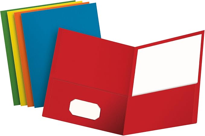 Oxford 2 Pocket Folders, Textured Paper, Letter Size, 50 Per Box by Oxford