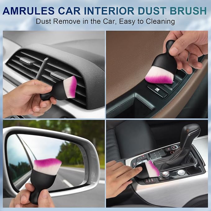 Amrules 2 PCS Car Interior Detailing Brush, Auto Car Dusting Brushes, Soft - Image 3
