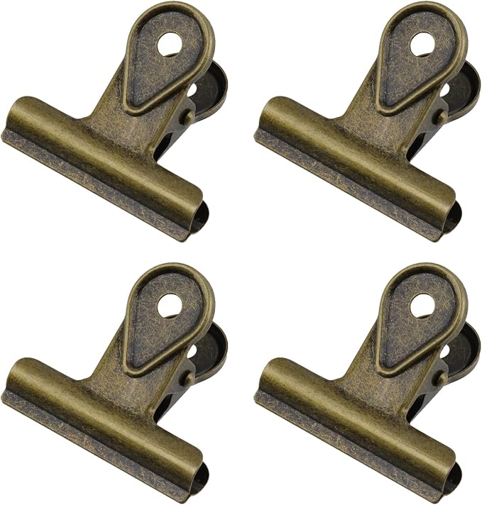 Xiaoyztan Mini Clips, 50mm Wide Bronze Bulldog Clips Paper Clip Binder Bull by Welcometoxiaoyztan