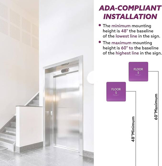Modern Olive ADA Floor 5 Sign - Image 4