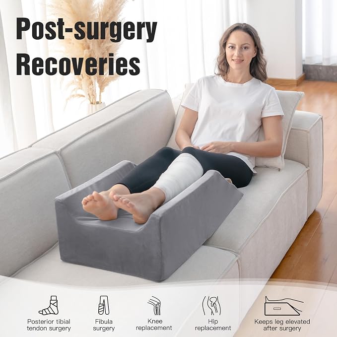 LightEase Post-Surgery Leg, Ankle Elevation Double Wedge Pillow, Memory Foam - Image 2