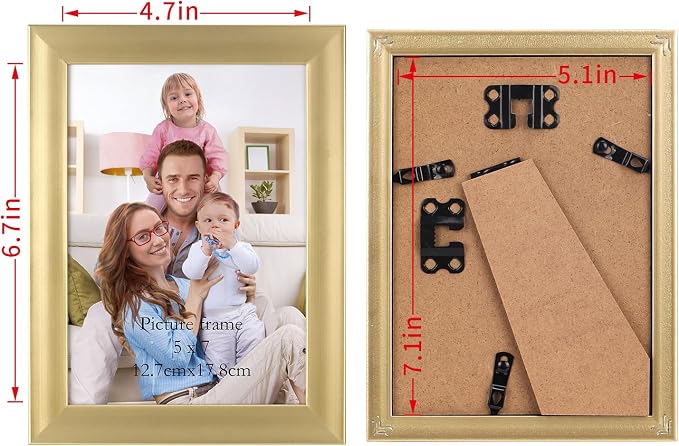 Giftgarden 5x7 Picture Frame Gold Set of 12 - Image 3