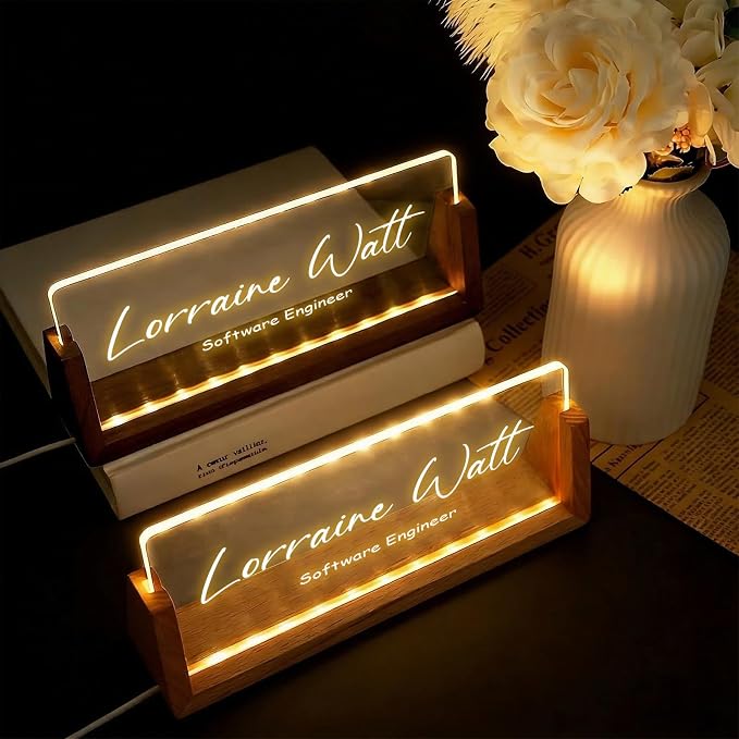 Custom Desk Name Plate, Light Up Acrylic Office Sign, Personalized Gift - Image 3