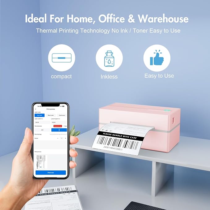 Thermal Shipping Label Printer 4x6 Bluetooth Label Maker - Image 6
