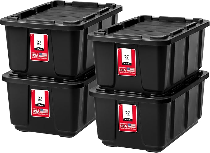 IRIS USA 4-Pack 27 Gallon Storage Bins by IRISUSA