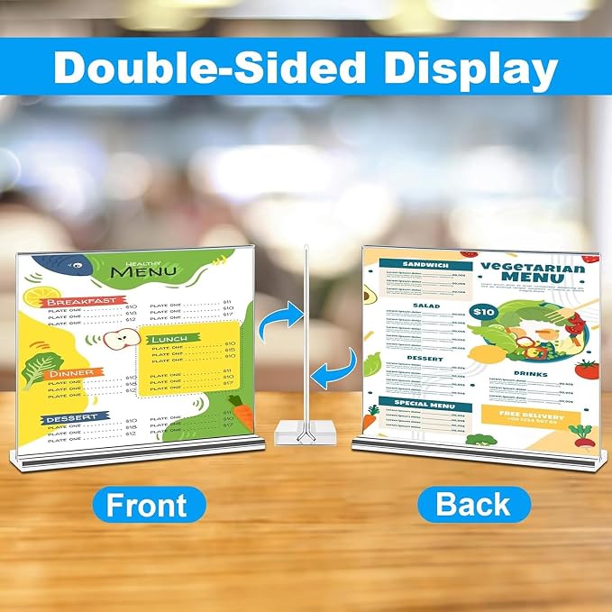 EHWINE Acrylic Sign Holder 4 x 6 Horizontal, 20 Pack Double-Sided Stand up - Image 3