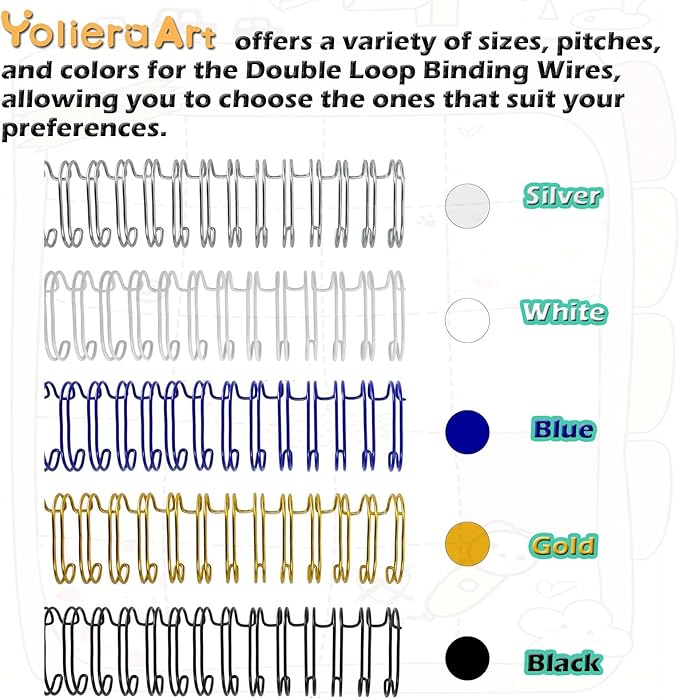 1/2 Inch Wire Cinch Book Binding Gold 3:1 Pitch, 100 Pack Double Loop Metal Spiral for Bindings Fit for School Office Notebook Maker, YolieraArt Office Products Binding Combs 100 Sheet Capacity-DeskLoop Office