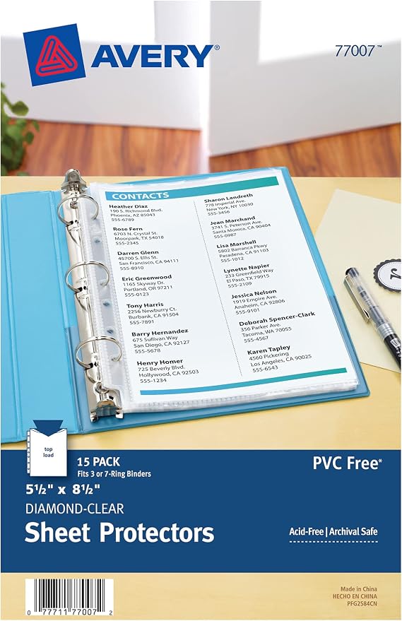 Avery Diamond Clear Heavyweight Sheet Protectors by Avery