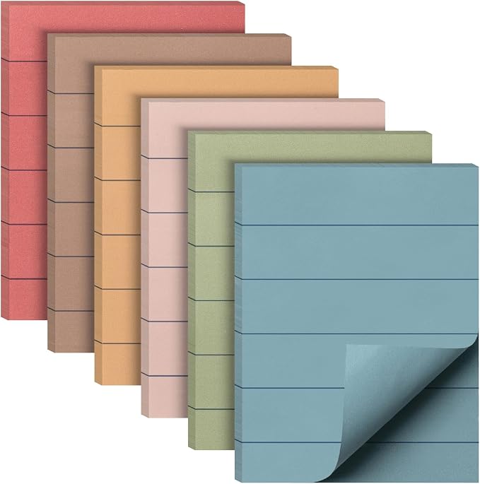 Mr. Pen- Small Lined Sticky Notes, 1.5" x 2", 6 Pads, 60 Sheets/Pad | Vintage by MrPen