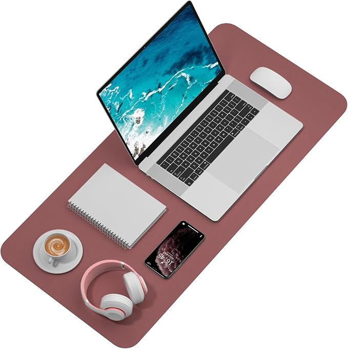 Hsurbtra Desk Pad, 35.5" x 17" PU Leather Desk Mat, XXL Extended Mouse Pad - Image 2