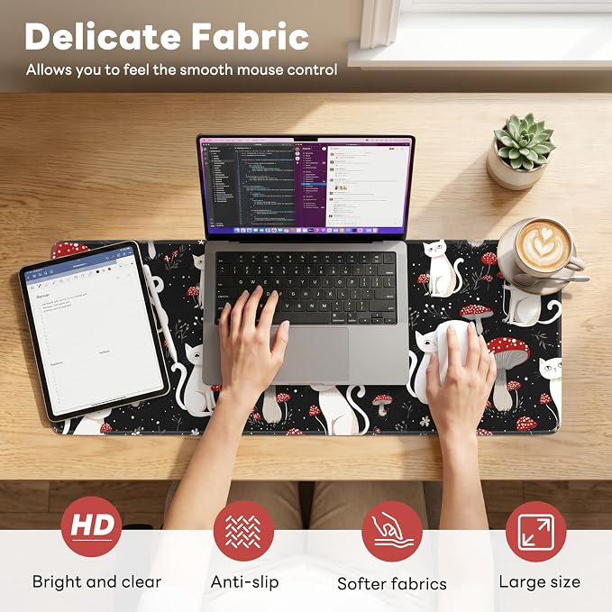 Desk Mat, Big Desk Pad, 31.5x11.8 Inches Extended Big Gaming Mouse Pad - Image 2