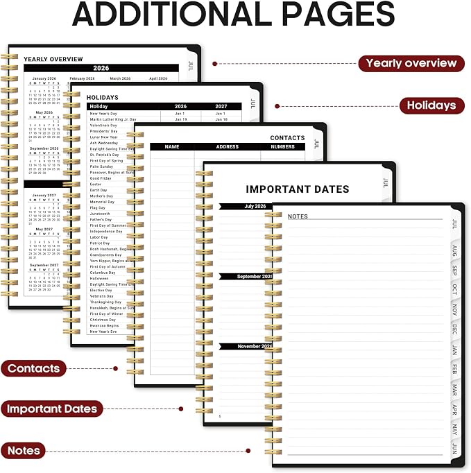 Planner 2026-2027, 6.3" x 8.5" Weekly and Monthly Academic Year Planner Calendar - Image 5