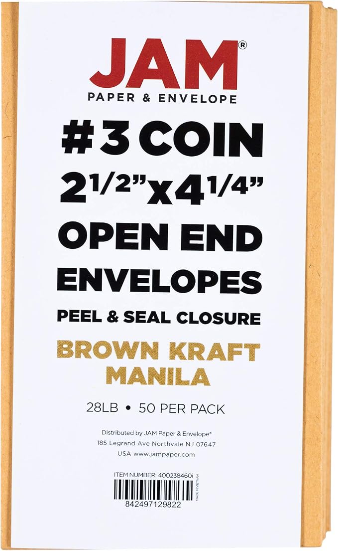 JAM PAPER #3 Coin Business Commercial Envelopes - Image 6