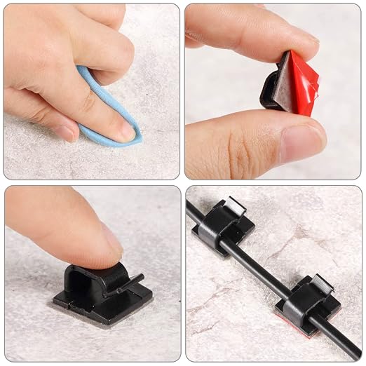 Blulu 100 Pcs Adhesive Cable Clips Bulk Wire Holder - Image 4