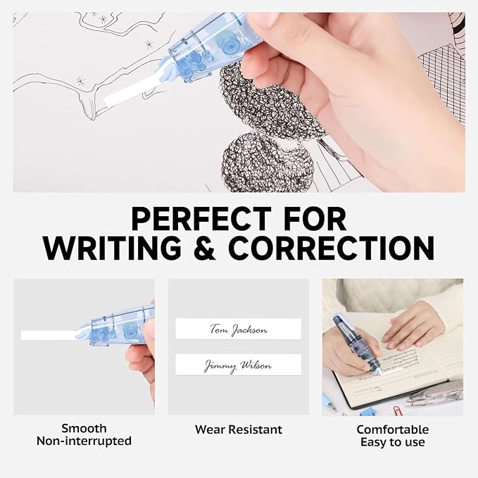 High-capacity Refillable White Correction Tape, 32.8 Feet x 0.2”, 2-Count of - Image 2