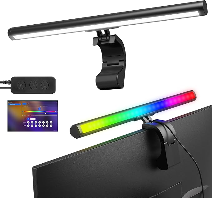 Smart Monitor Light Bar with RGB Backlight, Software-Controlled Display Color & by BLAZART