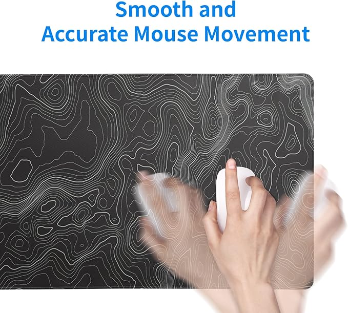 Topographic Contour Extended Big Mouse Pad Large, Gaming Mouse Pad Desk Pad - Image 7