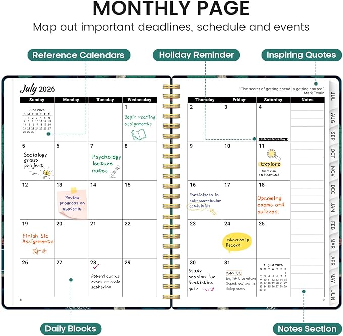 Planner 2026-2027, Academic Monthly and Weekly Calendar Planner - Image 2