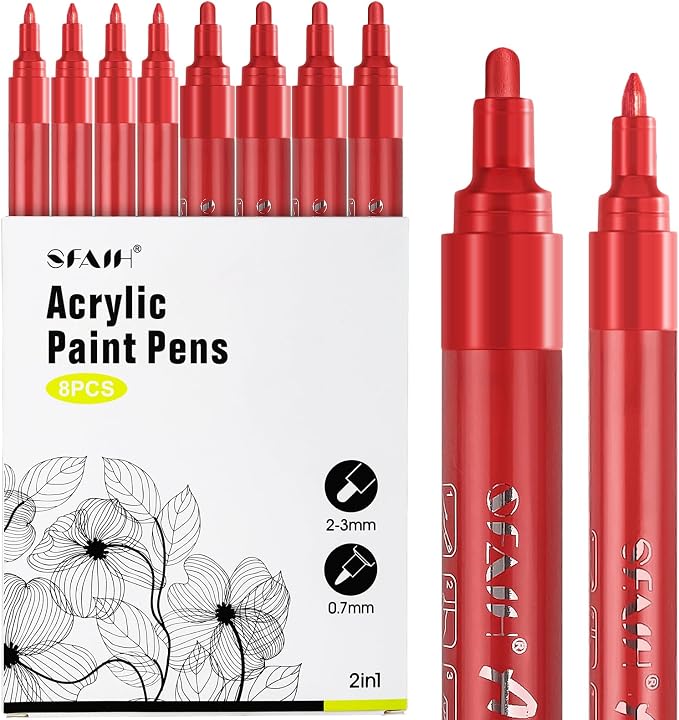 SFAIH Acrylic Red Paint Pens by SFAIH