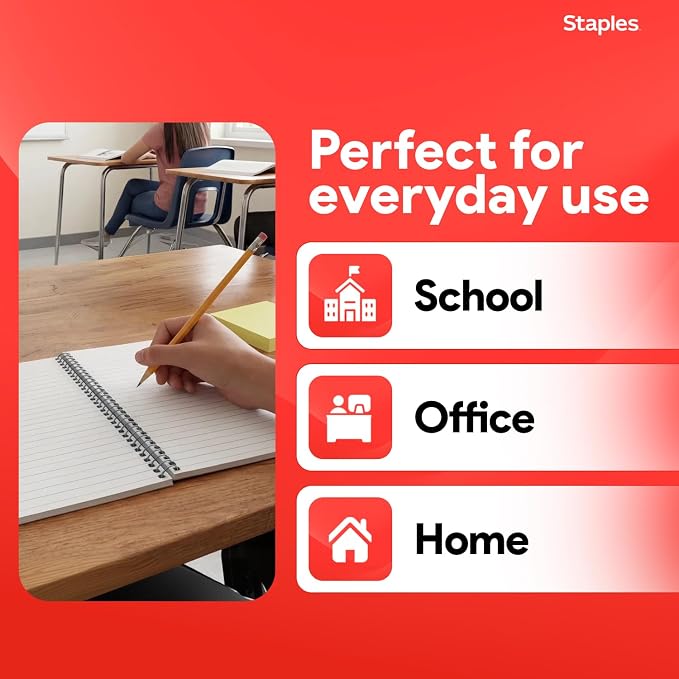 STAPLES 1‑Subject Spiral Notebook, College Ruled, 80 Sheets - Image 6