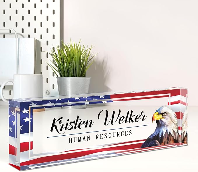 Name Plate for Desk, Desk Name Plate Personalized, Office Decor for Women Men by Spricoz