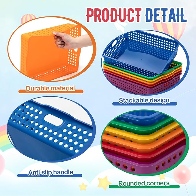 Geetery 12 Pack Classroom Storage Baskets - Image 3