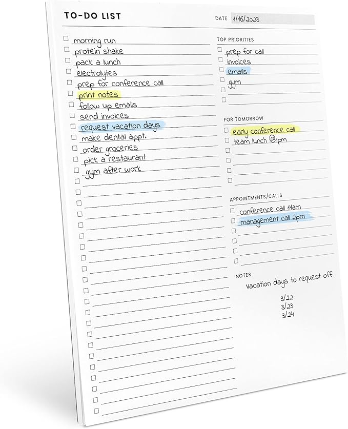 To Do List Notepad: With Multiple Functional Sections by Unknown