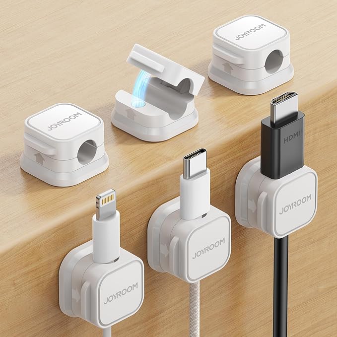 6 Pack Magnetic Cord Holder, Cord Organizer Cable Clip by JOYROOM