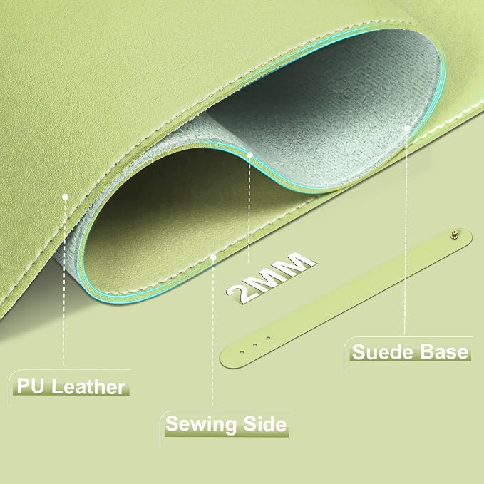 Leather Desk Pad Protector, 39.4'' X 17'' Large Mouse Pad, Office Desk Mat - Image 2