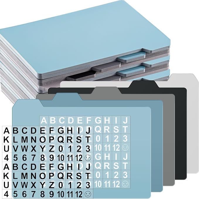 Harloon 50 Pack 4 x 6 Inch Index Card Dividers by Muasung