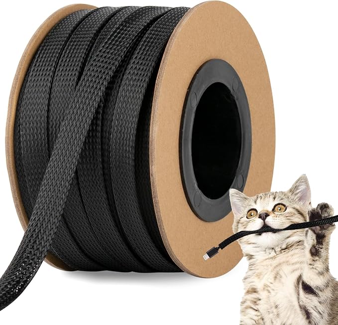 100ft 1/2 Inches Braided Wire Loom PET Cable Loom Expandable Braided Cable by Unknown